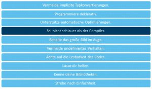 Abbildung 1: "Sei nicht schlauer als der Compiler", so lautet diesmal das Motto. 