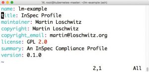 Abbildung 2: Das Beispiel zeigt eine simple Profil-Beschreibung für ein Profil in Inspec, das sich im Block auf Servern durchführen lässt.