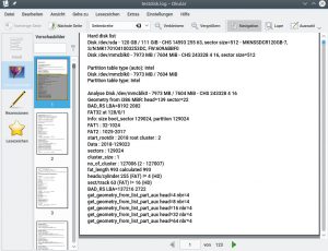 Abbildung 5: Auch Testdisk speichert in einer Logdatei alle wichtigen Informationen. 