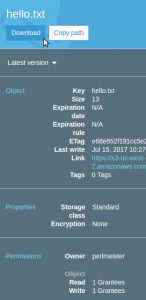 Abbildung 1: Der Browser holt ausgew&auml;hlte S3-Dateien von der Cloud auf die Festplatte. 