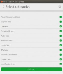 Abbildung 9: Die zu absolvierenden Tests in Checkbox w&auml;hlt der Anwender aus, indem er die entsprechenden H&auml;kchen entfernt. 