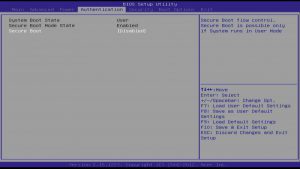 Abbildung 2: Chance vertan: Secure Boot muss im Bios eines Computers deaktiviert sein, damit sich Debian booten lässt – denn Stretch unterstützt UEFI Secure Boot schlicht nicht.