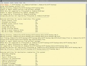 Abbildung 7: Rdiff-Backup gibt wesentlich mehr Informationen preis als andere Backupprogramme &ndash; sofern man es dazu veranlasst. 