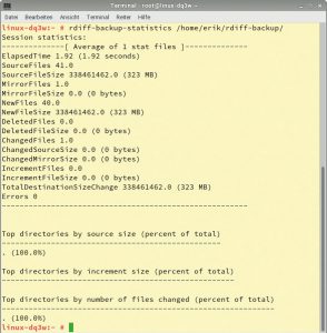 Abbildung 8: Eine der diversen Anzeigen statistischer Daten erleichtert dem Admin die Pr&uuml;fung der Backups. 