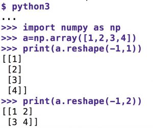 Abbildung 5: Ein Numpy-Array nimmt mit <code>reshape()</code> verschiedene Dimensionen an.