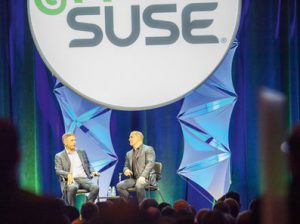 Abbildung 8: CEO Nils Brauckmann und Michael Miller, für Strategie und Marketing zuständig, bei der Susecon 2016 in Washington.