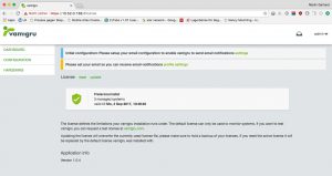 Abbildung 2: Nach einigen Schwierigkeiten akzeptiert Vamigru schlie&szlig;lich die 30-t&auml;gige Trial-Lizenz, mit der sich drei Server verwalten lassen. 