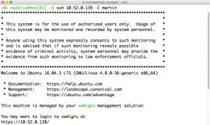 Abbildung 4: Wer sich auf einem von Vamigru verwalteten System einloggt, sieht das sofort anhand des installierten Banners. 