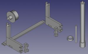 Abbildung 1: So sehen die per 3-D-Drucker erstellten Einzelteile des Rollenhalters aus.