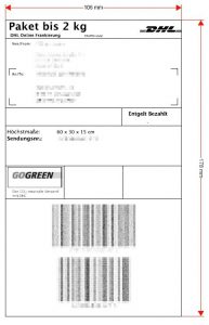 Abbildung 4: So sieht das fertige DHL-Versand-etikett aus, wie es aus dem Drucker kommt.
