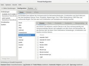 Abbildung 1: Nimmt IPtables seinen Schrecken: die Firewalld-Oberfläche.
