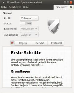 Abbildung 7: Im GUFW-Interface gibt es nun wirklich nichts mehr zu erklären.