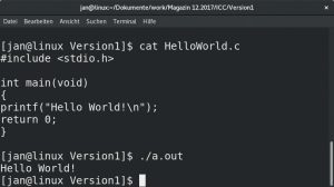 Abbildung 2: Zu erwarten: Nach der Kompilierung per ICC startet das Hello-World-Programm ohne Umst&auml;nde. 
