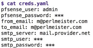 Abbildung 7: Sensitive Daten in der Yaml-Datei <code>creds.yaml</code>. 