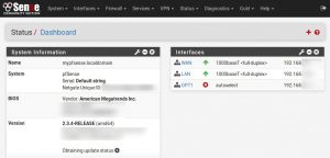Abbildung 6: Statusinformationen der PF-Sense-Firewall. 