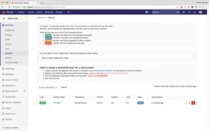 Abbildung 1: Im Admin-Abschnitt von Gitlab organisiert sich der Admin ein Token für neue Runner und verwaltet die bestehenden.