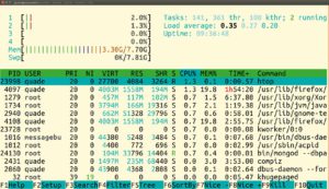 Abbildung 3: Bequem, informativ und hilfreich: Der Tasklisten-Anzeiger <code>htop</code>.