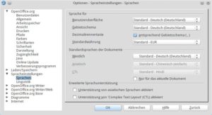 Abbildung 5: Mit wenigen Klicks macht der Anwender Open und Libre Office fit für asiatische Schriften.