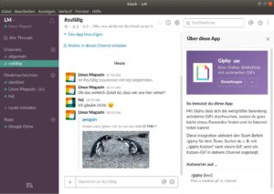Abbildung 6: Slack bietet einen eigenen Linux-Client an, der sich gut in den Desktop integriert. Das Programm ben&ouml;tigt Python in Version 2.7. 