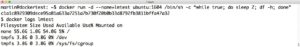 Abbildung 2: Der &raquo;logs&laquo;-Befehl von Docker gibt den Inhalt von &raquo;stdout&laquo; aus, also des Standard-Ausgabekanals des Containers.