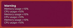 Abbildung 6: … und unter Ubuntu, sobald die Messungen kritische Werte errechnen.