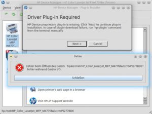 Abbildung 4: Fehlende Software bem&auml;ngelt das HP-Werkzeug sofort, um sie dann nach einem Mausklick herunterzuladen.