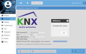 Abbildung 5: Einrichten des KNX-Adapters.