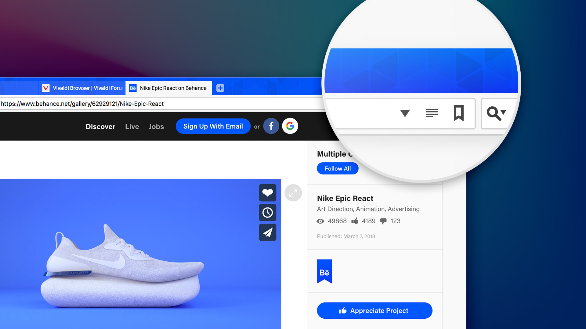 Der Browser Vivaldi liegt in der neuen Version 1.15 vor. Er jetzt ein beliebiges Foto im Hintergrund eines jeden Fensters anzeigen. Das Foto liegt dabei allerdings nicht hinter der Webseite, sondern erscheint in der Titelleiste hinter den Registerlaschen.