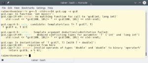 Abbildung 3: Der Versuch, den ggT-Algorithmus mit unpassenden Datentypen zu verwenden, scheitert.