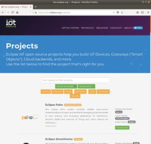 Abbildung 4: Der Eclipse-IoT-Kosmos umfasst so viele Unterprojekte, dass es sogar eine eigene Suchfunktion gibt. Die Liste l&auml;sst sich auch nach den drei Stacks (Devices, Gateways, Cloud) filtern.