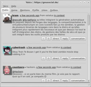Abbildung 6: Auch für GNU Social sind externe Clients erhältlich, ein etwas jüngerer Zugang nennt sich Yaics.