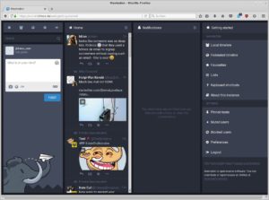 Abbildung 10: Das Kommunikationsfenster von Mastodon umfasst verschiedene Bereiche.