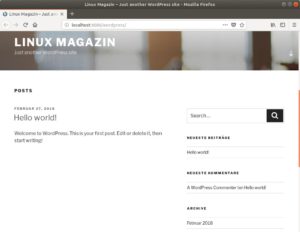 Abbildung 5: Die von WordPress generierten Seiten orientieren sich standardmäßig an Blogs.