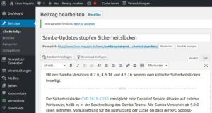 Abbildung 5: Das Backend von WordPress bietet unter anderem den Menüpunkt Newsletter-Generator.