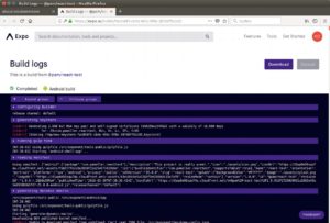 Abbildung 5: Expo gewährt Einblick in die Logfiles seiner Cloudbuilds.