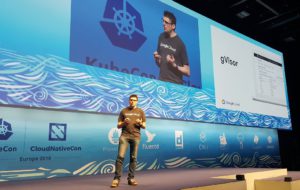 Abbildung 1: Craig Box von Google erklärt G-Visor auf der Kubecon Europe 2018.