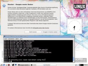 Abbildung 5: Knocker &ndash; Knoppix meets Docker &ndash; kann sogar Programme mit GUI starten.