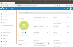 Abbildung 3: Anders als in Owncloud dürfen Anwender in Nextcloud zahlreiche weitere Informationen, etwa eine Telefonnummer oder ihren Twitter-Namen, hinterlegen.