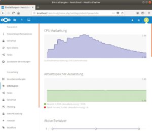 Abbildung 8: Diese von Nextcloud generierten Telemetriedaten können externe Anwendungen auch über eine URL als XML-Daten abrufen.