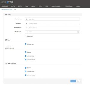 Abbildung 2: Die lästige Verwaltung von Ceph-Object-Gateway-Nutzern per Konsole gehört dank Open Attic 3 der Vergangenheit an.