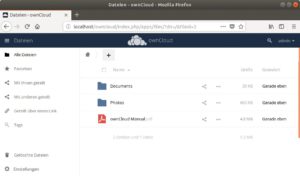 Abbildung 1: Die Weboberflächen von Owncloud …