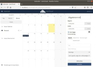 Abbildung 11: Die Kalender-App ist in Owncloud …