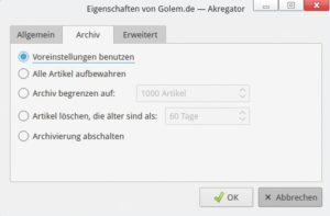 Abbildung 2: Obsoleten Nachrichtenballast entfernt der Anwender über entsprechende Vorgaben.