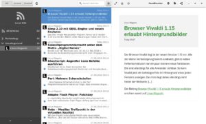 Abbildung 5: Die Oberfläche von Feed Reader wirkt frischer als die anderer Programme.