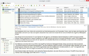 Abbildung 9: Der noch junge Reader Quiet RSS setzt ebenfalls auf ein konventionelles Design.
