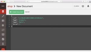 Abbildung 2: Ein Apfel lässt sich in Couch DB beispielsweise als Produkt im Json-Format anlegen.