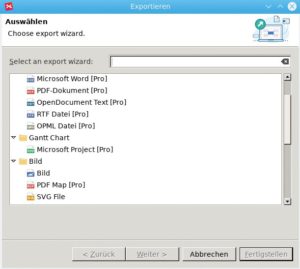 Abbildung 9: Xmind h&auml;lt zwar verschiedene Exportformate bereit. Wer aber Mindmaps im PDF- oder Microsoft-Office-Format braucht, muss zahlen.
