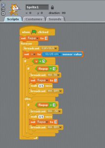 Abbildung 4: Der Scratch-Code für den Sensoralarm.