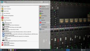 Abbildung 5: Ein multimedialer Tausendsassa: AV Linux versammelt im Startmen&uuml; diverse Programme f&uuml;r Musiker und Filmemacher.