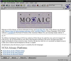 Abbildung 1: Mehr als befriedigend: Dank Mosaic wurde das Netz laut Bob Metcalfe "besser als Sex". &copy; http://www.ncsa.illinois.edu/news/press